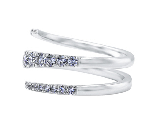 18kt white gold coil diamond band