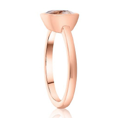 18kt rose gold bezel set peach morganite  ring