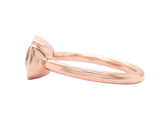 18kt rose gold bezel set peach morganite  ring