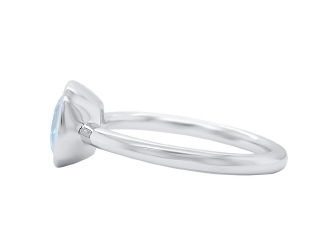 18kt white gold bezel set sky blue topaz ring