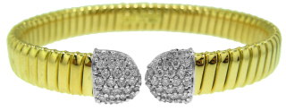 18kt yellow and white gold diamond bangle bracelet