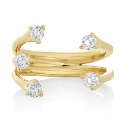 18kt yellow gold open top diamond ring.