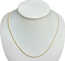 14kt yellow gold solid D/C 1.8mm rope chain