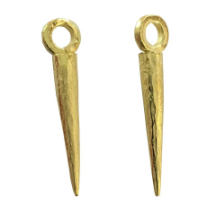 18kt yellow gold pave set diamond dangle earring with removable dagger