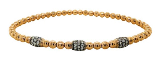 18kt rose gold pave diamond stretchy bracelet