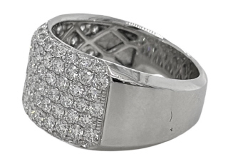 18kt white gold pave diamond 7 row band
