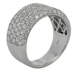 18kt white gold pave diamond 7 row band