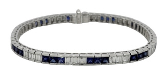 18kt white gold sapphire and diamond bracelet