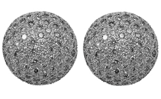 14kt white gold pave diamond earrings