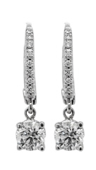 18kt white gold diamond dangle earrings