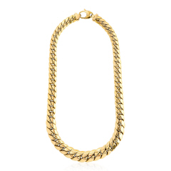 14kt yellow gold graduated cuban link necklace