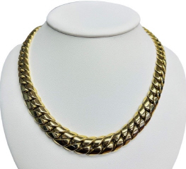 14kt yellow gold graduated cuban link necklace