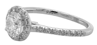 14kt white gold diamond halo engagement ring