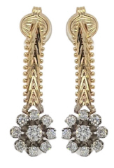 14kt yellow gold diamond hanging earring