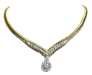 14kt yellow gold diamond necklace