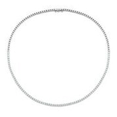 18kt white gold four prong diamond straight line necklace