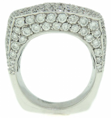 18kt white gold pave set diamond ring