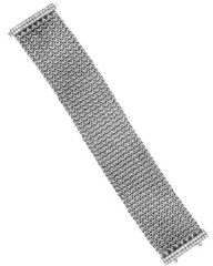 Platinum wide woven wire barcelet with diamond bar catch