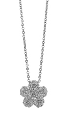 18kt white gold marquise and princess cut diamond illusion pendant with chain