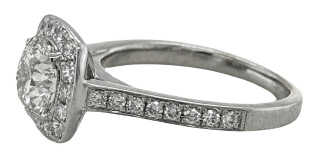 18kt white gold diamond halo engagement ring