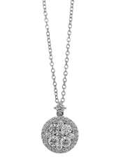 18kt white gold diamond illusion pendant with chain
