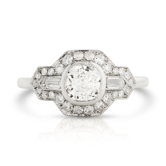 Platinum cushion diamond ring