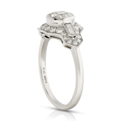 Platinum cushion diamond ring