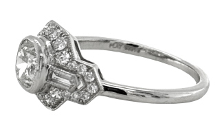 Platinum cushion diamond ring