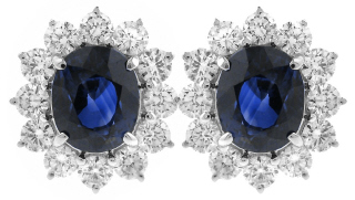 18kt white gold sapphire and diamond earrings