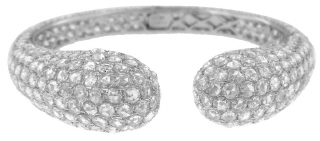 18kt white gold rose cut diamond bangle