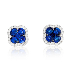 18kt white gold sapphire and diamond earrings.