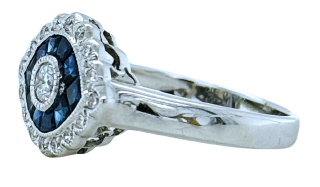 18kt white gold sapphire and diamond ring