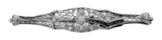 Platinum art deco filigree diamond pin