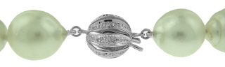 South Sea pearl 36" necklace w/ 14kt wg diamond clasp