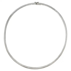 14kt white gold 4mm omega necklace