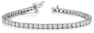 18kt white gold 4-prong diamond tennis barcelet