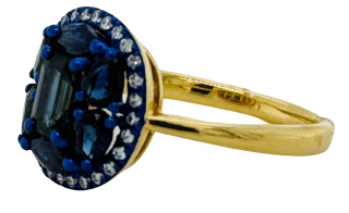 18kt yellow gold sapphire and diamond ring