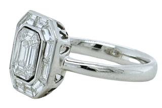 18kt white gold illusion diamond ring