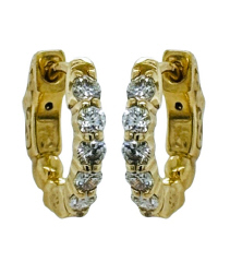 14kt yellow gold diamond huggie earrings