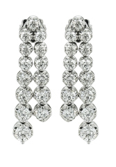 14kt white gold 2-row graduated diamond drop earrings.