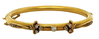 14kt yellow gold diamond Art Nouveau bracelet