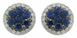 18kt white gold sapphire and diamond earrings.