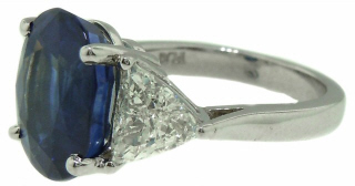 Platinum sapphire & diamond ring