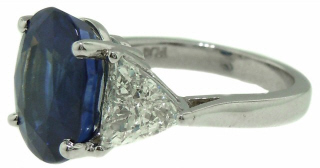 Platinum sapphire & diamond ring
