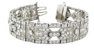 Platinum deco diamond barcelet
