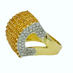 14kt yellow gold yellow sapphire and diamond ring