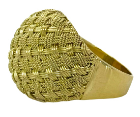 18kt yellow gold wooven ring