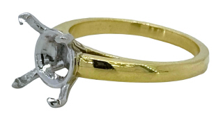 18kt two-tone semi-mount ring