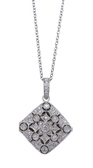18kt white gold diamond pendant with chain