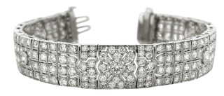Platinum diamond floral bracelet